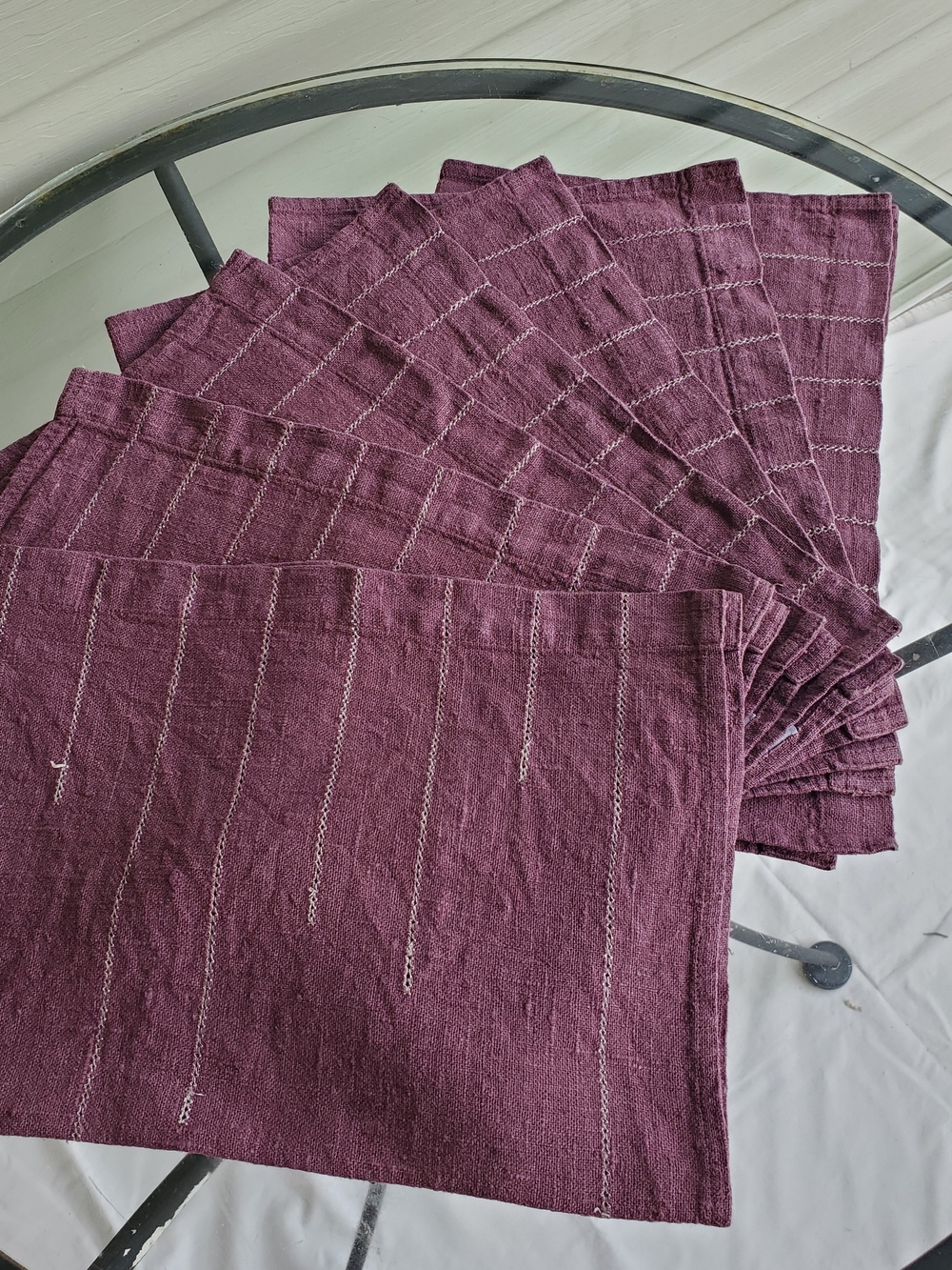 100% Linen Table Mats Plum by Denby